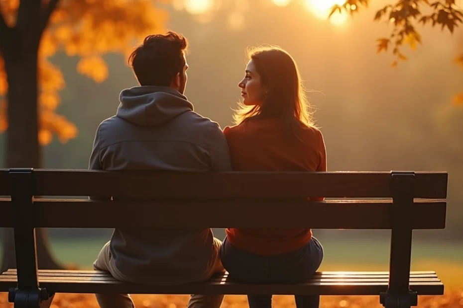 Dos amigos sentados juntos reflexionando sobre sus sentimientos en un parque